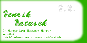 henrik matusek business card